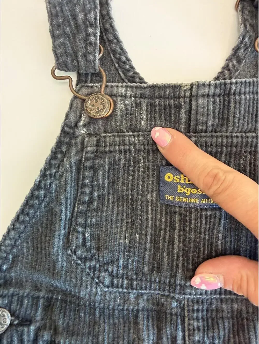 Y2K Kids OshKosh Baby Black Corduroy Full Length Overalls Size 24M